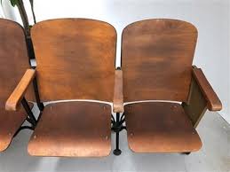 4 Vintage Wood Folding Theater Seats, Auditorium Seats, Entryway Bench, E9 | eBay