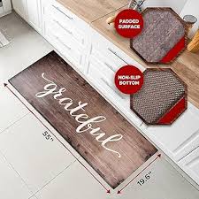 J&V TEXTILES Anti Fatigue Kitchen Runner Mat- 20" x 55" Oversized Long Non Slip PVC Rubber Kitchen Area Rug- Cushioned Comfort Mat With Foam Backing For Office Standing Desk Or Laundry Room [Grateful]: Home & Kitchen - Amazon.com