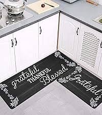 Enyhom Kitchen Mats Rug Set, 2pcs Anti Fatigue Standing Floor Carpets, PVC Foam Long Anti-slip Runner Rugs, Waterproof and Oil Resistant Kitchen Floor Rugs for Hallway Front Door Laundry Room : Amazon.co.uk: