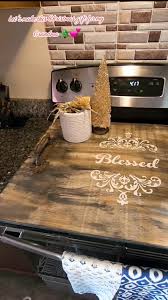 Stove Cover Wood Decor | TikTok