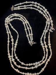 Chanel 3 Strand Long Pearl Necklace, 2018 at 1stDibs | men's chanel pearl necklace, chanel pearl necklace 2018, long strand chanel pearl necklace