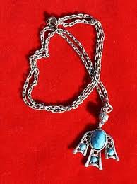 Vintage Silver and Turquoise Phoenix Necklace | eBay