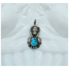 Unique Sterling Silver Vintage Turquoise Figural Buffalo ...
