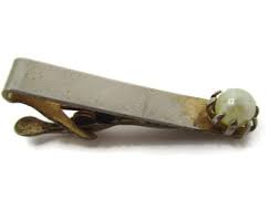 Vintage Tie Clip Tie Bar: Faux Pearl Simple Design - Etsy