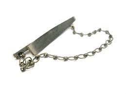 Vintage Mid Century Tie Chain Silver Tone Necktie Accessory ...