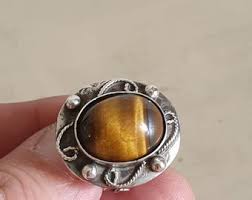 Vintage Sterling Silver Hallmarked 925 Tiger's Eye Ring With ...