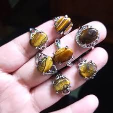 Punk Turkish Natural Tiger Eye Rings Band Stone Ring for ...