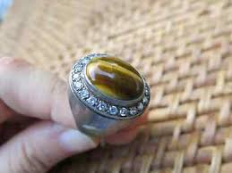 Natural Tiger Eye Stone Ring – 925 Sterling Silver with ...