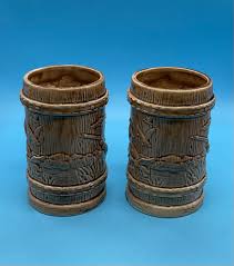 Vintage Set of 2 Ceramic Open Beer Steins “ducks Hunting ...