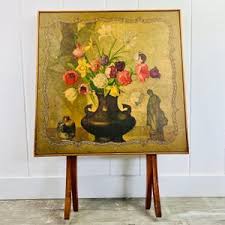 Rare Vintage Wooden Folding Card Table and Fireplace Screen With Floral Still Life Art Painting Circa 1930s, Side Table, Rustic Home Decor - Etsy Australia