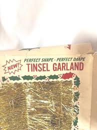 Vintage Christmas Tree Tinsel Garland Gold NOS 18 Feet ...