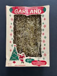 Vintage Gold Garland Tinsel Gold Tinsel Indoor-outdoor Style ...