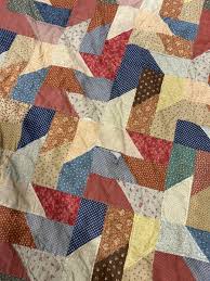 Rare Pattern Vintage Hand Sewn Quilt Blanket Half Trapezoid ...