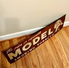 Vintage MODEL Smoking Tobacco Single-Sided Tin Sign For Pipe ...