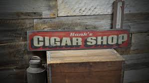 Custom Cigar Shop Smoke Room Sign - Rustic Hand Made Vintage ...
