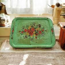 Vintage, Mid-century Modern Rectangular Metal Serving Tray With a Floral Design 1950s - Etsy