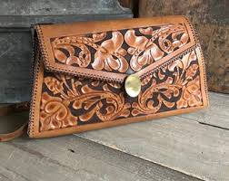 Tooled Leather Handbag or Clutch Bag, Southwest Artisan Crafted, Mid Century - Etsy Australia
