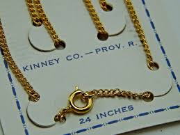 Vintage 1950s Kinney Co KCo Gold Plated 24 inch chain ...