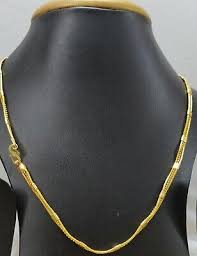 Indian 22" Gold Plated 3 line Designer Thin Party Unisex ...