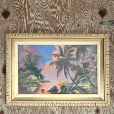 Vintage Coastal Original Landscape Oil Painting on Canvas ...