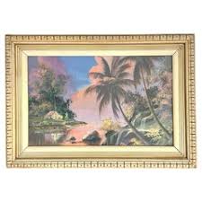 French Vintage Oil on Panel Coastal Landscape at 1stDibs