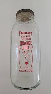 Vintage 1 Quart Orange Juice Bottle Tropicana 32 Ounce - 8.5 ...