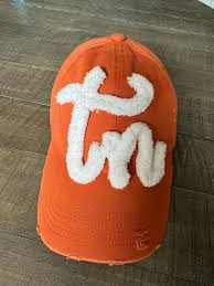 Distressed Tennessee Hat: Burnt Orange Chenille TN Baseball ...
