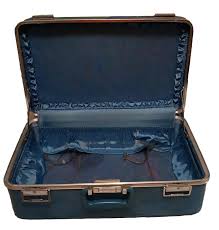 JC Penney Blue Luggage Vintage Mid Century Hard Shell ...