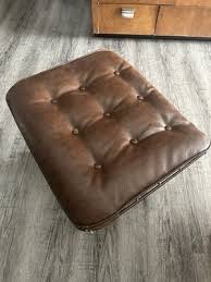 Homecrest MCM Naugahyde Footstool Ottoman Bottemiller Patio Brown Metal Grid | eBay