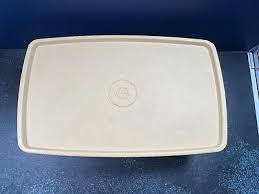 TUPPERWARE Vintage Rectangular Food Container With Lid #713 #712 Beige And White | eBay