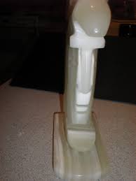 Vintage Carved Stone Onyx Marble Aztec Statue Bookend ...