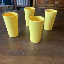 Vintage Texan Tumblers Pebbled Plastic Cups 12oz 312 Yellow | eBay Australia