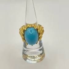 pauline rader | Jewelry | Vintage 96s Pauline Rader Ring Turquoise Color Stone And Gold Tone Size 7 | Poshmark
