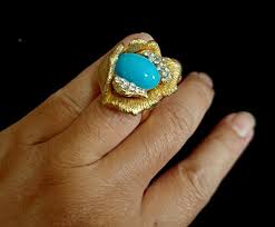 vintage jewelry antique flower Stone ring bloom - Shop oldtime-workstation General Rings - Pinkoi