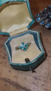 Emerald and Diamond Clover Ring, 14K Yellow Gold – Enchanted Estate Jewels