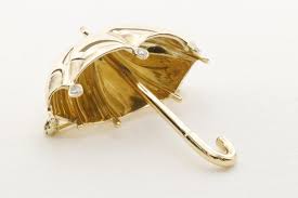 Tiffany and Co. Umbrella Brooch Pin in Diamonds and 18 Karat ...