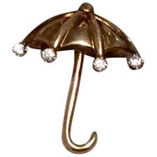 Vintage Gold Over Sterling Silver CZ JC Ferrara Umbrella ...