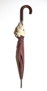 Karl Lagerfeld Umbrella, Leather Handle, Brown + Tan, Rare ...