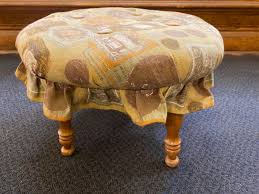 Vintage Ottoman Cottagecore Bench Stool Tufted Fabric | eBay