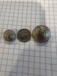 Vintage Dome Shaped Spiral Chain Silver Metal Button ...