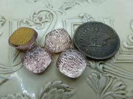 4 CRINKLED Glass Stones/cabsapprox 10mm in Diameter, Rounded ...