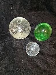Vintage Art Glass Round Sphere Ball Paperweight Controlled ...