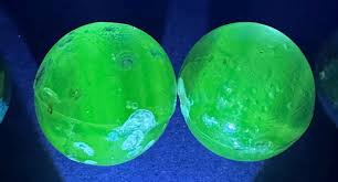 4 Antique Uranium Clear Glass/phosphorus 2 1/4" Marbles (no ...