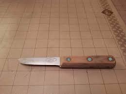 Vintage Davpol Portugal Full Tang 3" Rounded cheese with 3 rivet wooden handle | eBay