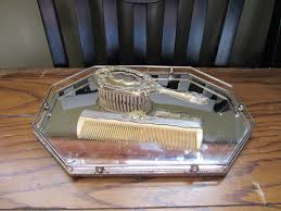 Vintage Vanity Set, Brush, Comb, Mirror Tray Combo Set, Bakelite, Celluloid - Etsy Australia