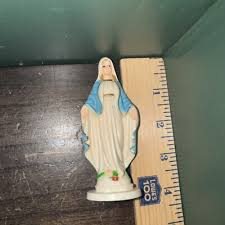 Vintage Madonna Virgin Mary On Snake Small Hard Plastic 4 ...
