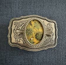 Rare Vintage Classic Western Silver Belt Buckle Floral Mount ...