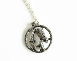 Gun and Cowboy Boot Pendant - Vintage Western Necklace ...