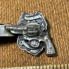 Vintage Revolver Pistol Colt Gun Silver Tone Lapel Pin Hat ...