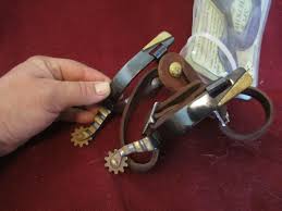 new SPURS w STRAPS & TIEDOWNS, BLACK AND BRASS, Colorado Saddlery Co. | eBay UK